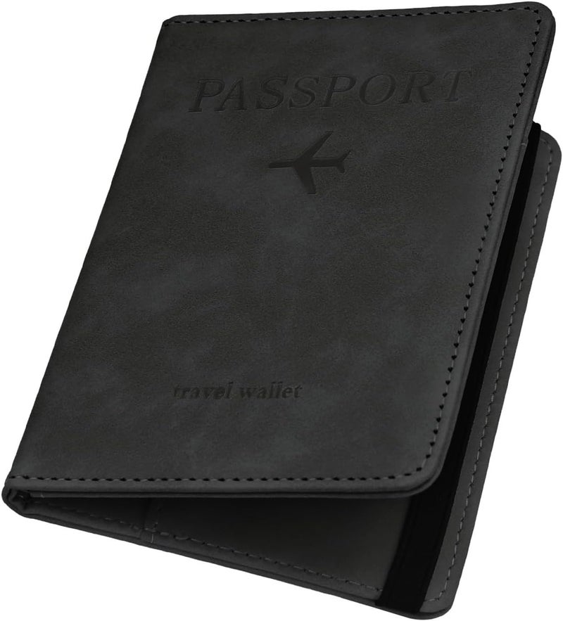 ILIYAH -Passport Cover-Passport Holder Travel Wallet-RFID Blocking Passport Case Travel Accessories Card Holder Wallet Unisex Travel Gifts(Black) - Image 1